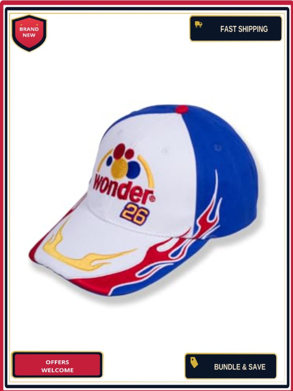 Ricky Bobby Wonder Bread Racer Hat Embroidered Cotton Baseball Cap